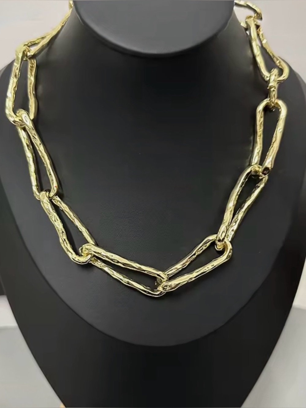 NEW Brut Twisted Molten Metal Gold Chain Link Necklace SB07